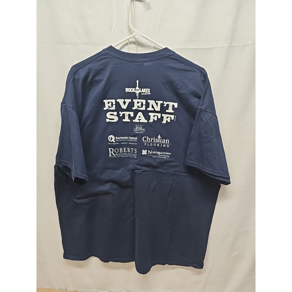 Rare Blue Vtg Billy Graham Evangelist Rock the Lakes Event Staff T Shirt Sz 2xl - Picture 9 of 12